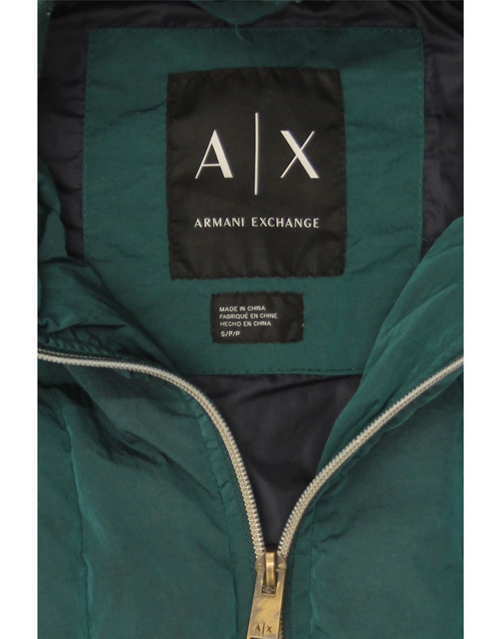 Armani Exchange Womens Hooded Oversized Padded Jacket UK 10 Small Green
