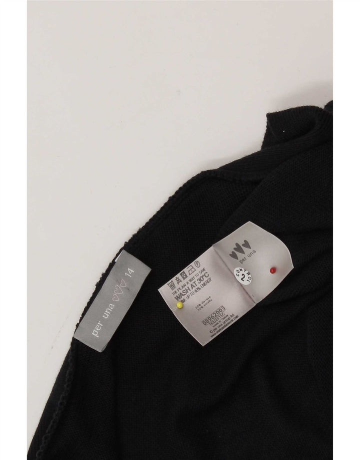 Marks & Spencer Womens Asymmetric Cardigan Sweater UK 14 Large Black