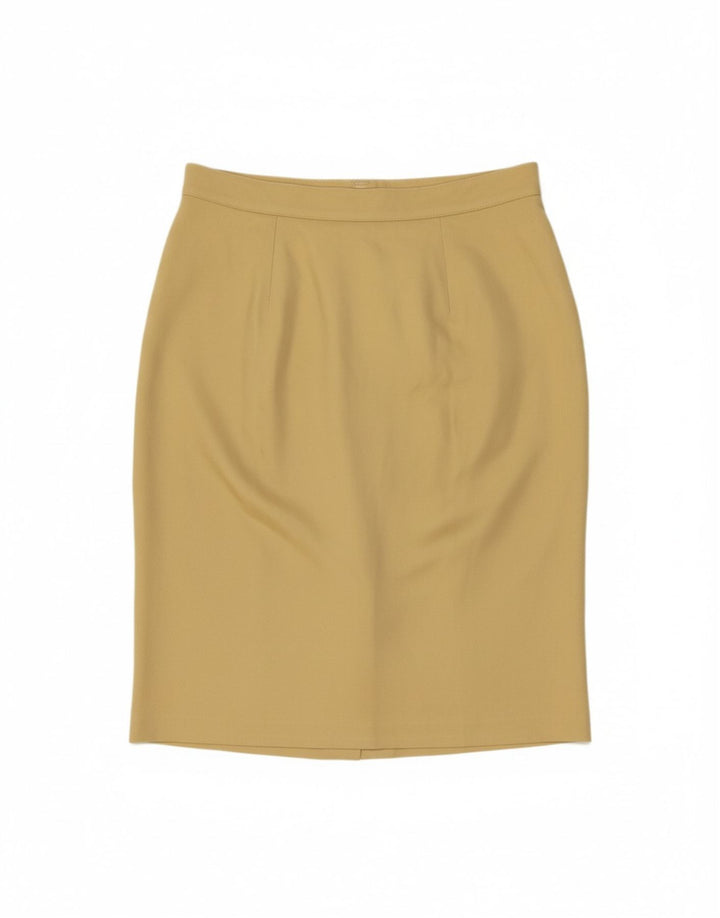 MAX MARA Womens Pencil Skirt W32 Large Yellow Silk