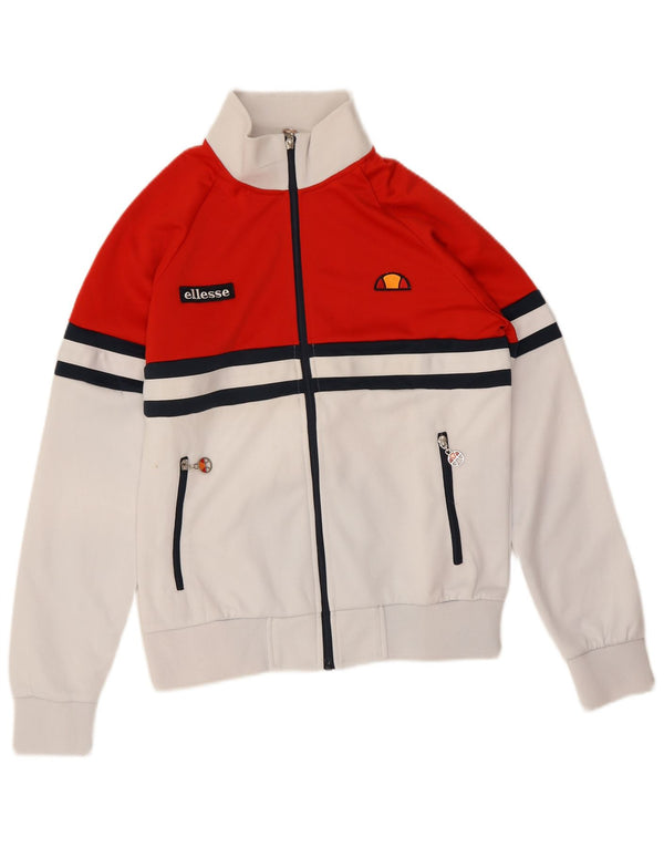 Ellesse Mens Tracksuit Top Jacket Small White Colourblock Polyester