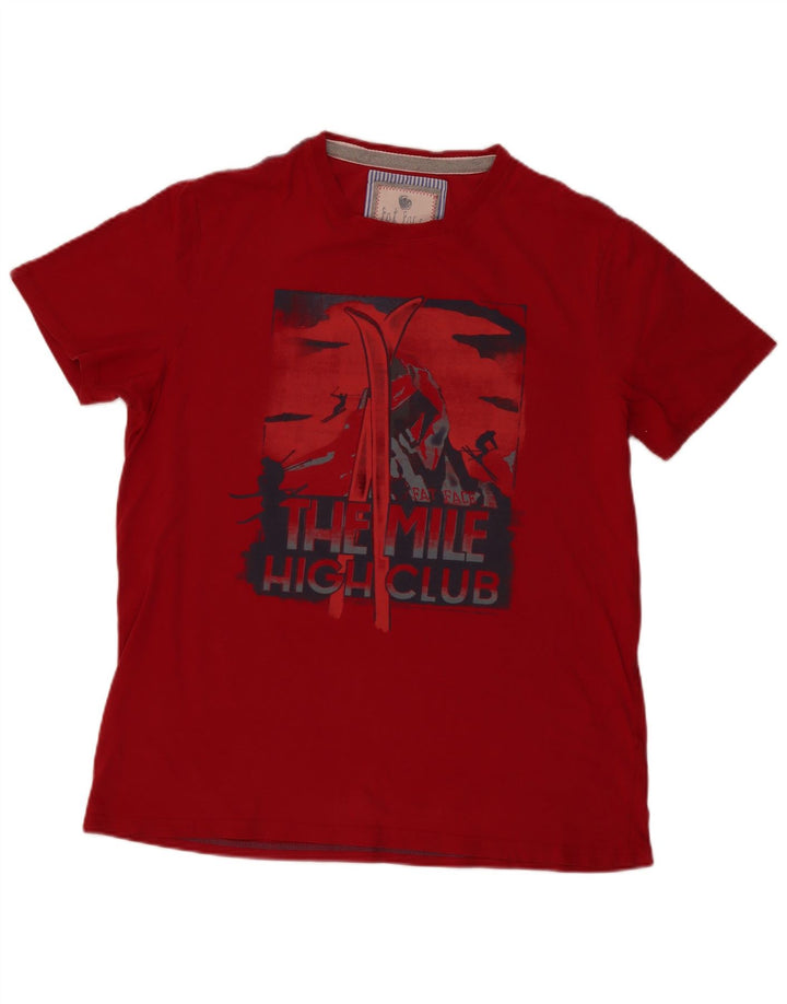 Fat Face Mens Graphic T-Shirt Top XL Red Cotton