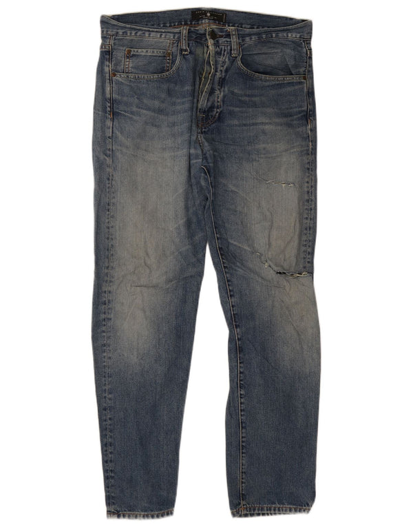 Zara Herren Distressed Slim Jeans EU 42 Large W32 L30 Blau