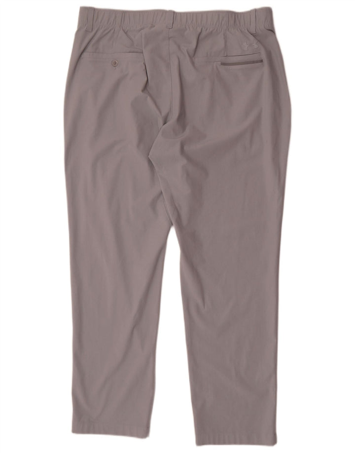 Pantaloni chino dritti da uomo Under Armour W38 L30 poliestere grigio