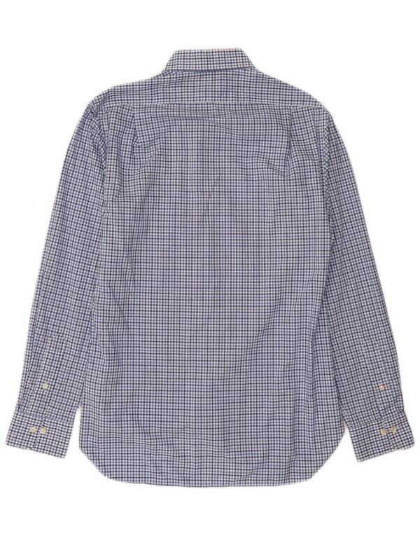 Camisa polo Ralph Lauren masculina slim fit tamanho 16 grande algodão xadrez azul