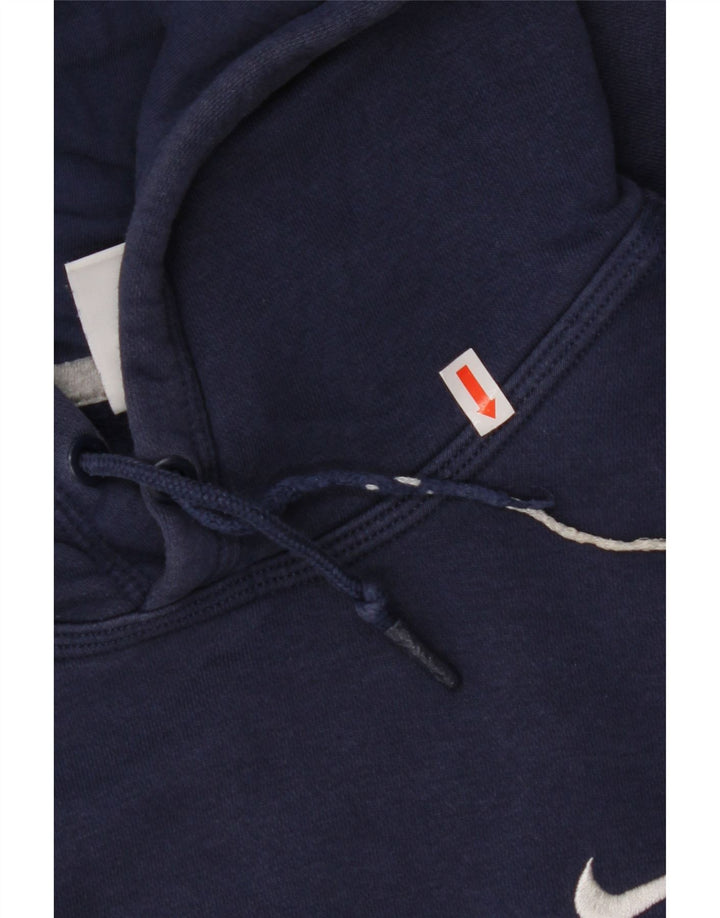 NIKE Mens Hoodie Jumper Medium Navy Blue Cotton