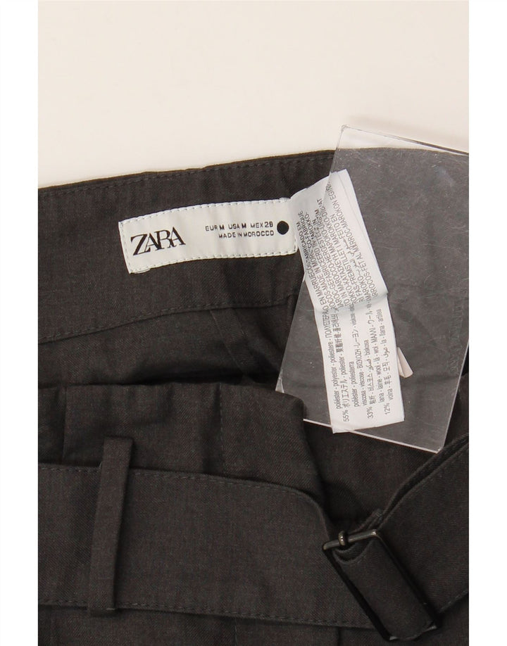 ZARA Womens Wide Leg Casual Trousers Medium W28 L29 Grey Polyester