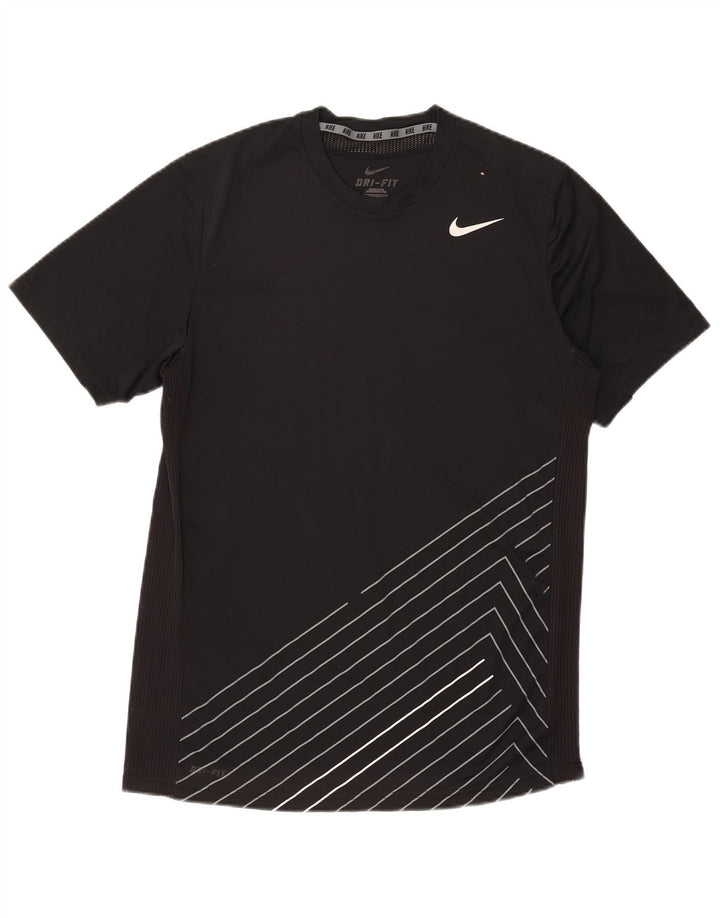 Nike Herren Dri Fit Graphic T-Shirt Top Mittelschwarzes Polyester