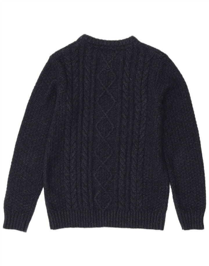 Fat Face Mens Boat Neck Jumper Sweater Small Navy Blue Wool