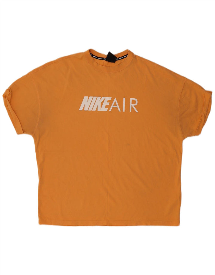 NIKE Mens Graphic T-Shirt Top Large Orange Cotton