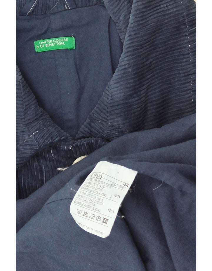 Benetton Damefløjl Frakke IT 44 Medium Navyblå Bomuld