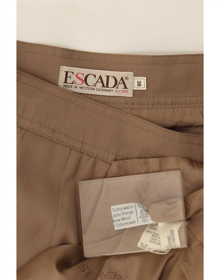 Escada Womens Midi Wrap Skirt EU 38 Medium W28 Brown New Wool