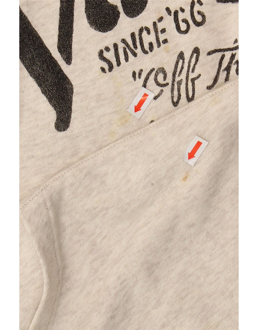 VANS Mens Graphic Hoodie Jumper Small Beige Cotton