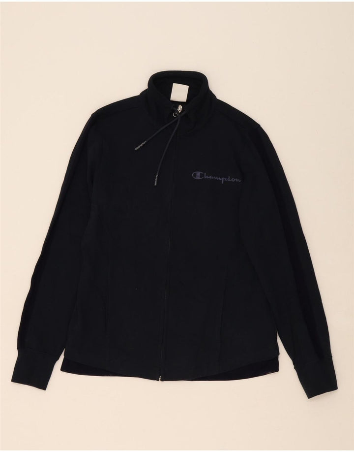 CHAMPION Womens Tracksuit Top Jacket UK 10 Small Navy Blue Cotton Vintage Champion and Second-Hand Champion from Messina Hembry 