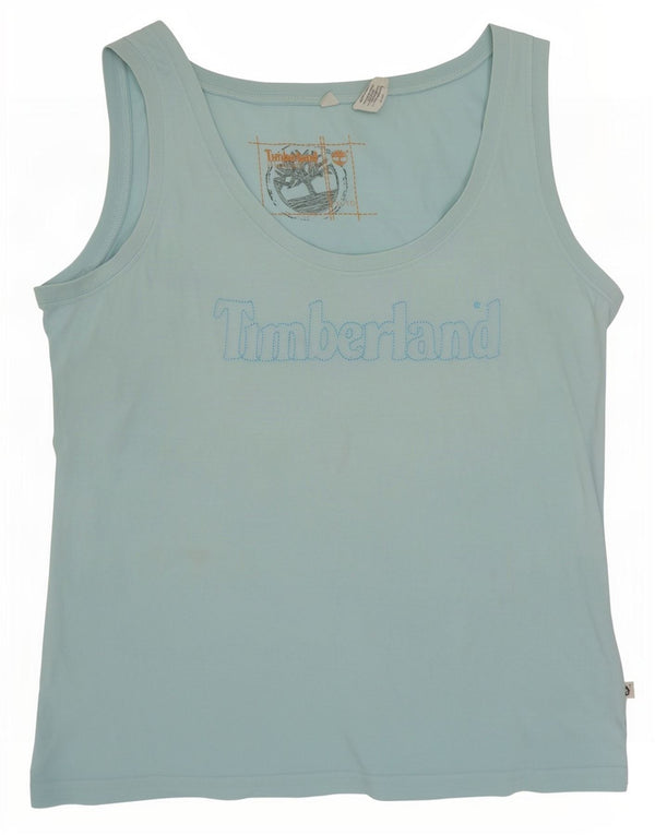 Timberland Womens Graphic Vest Top UK 18 XL Blue Cotton