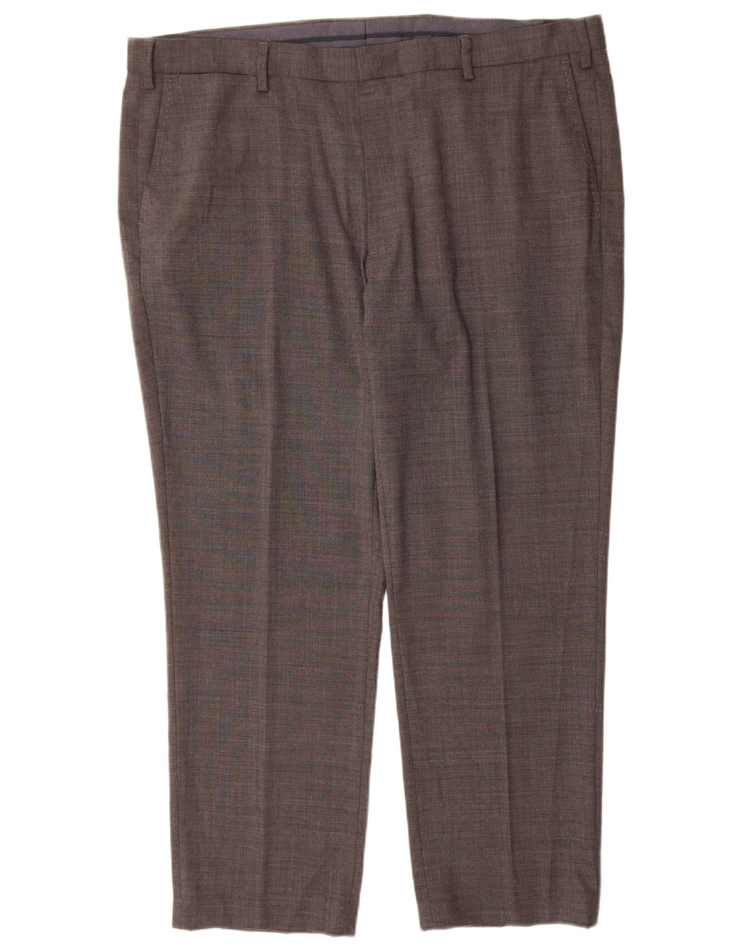 Marks & Spencer Mens Straight Regular Fit Suit Trousers W42 L29 Grey Wool