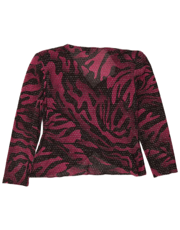 Vintage Damen LangarmBluse Top IT 46 Großer Lila Tierdruck
