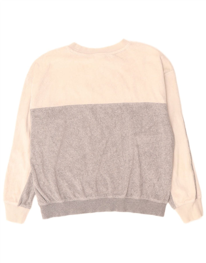 CHAMPION Womens Graphic Sweatshirt Jumper UK 14 Medium Grey Colourblock