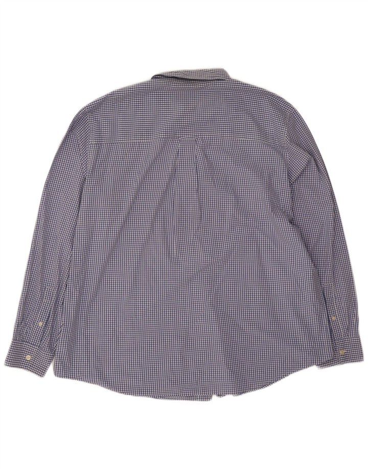 Chaps Herrenhemd 2XL, blau kariert, Baumwolle
