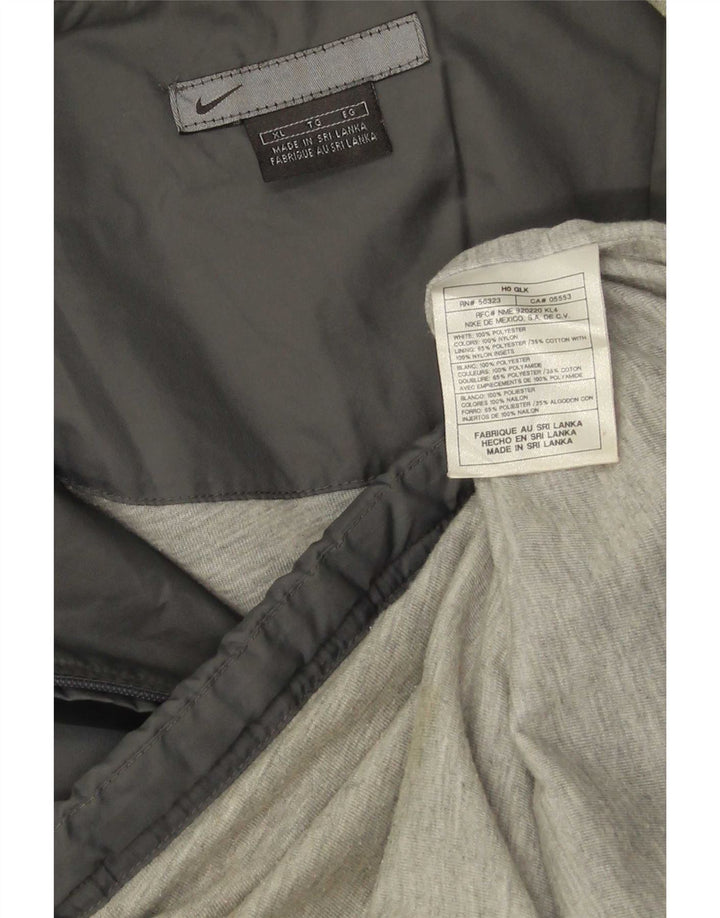 Nike Mens Hooded Rain Jacket UK 42 XL Grey Polyester