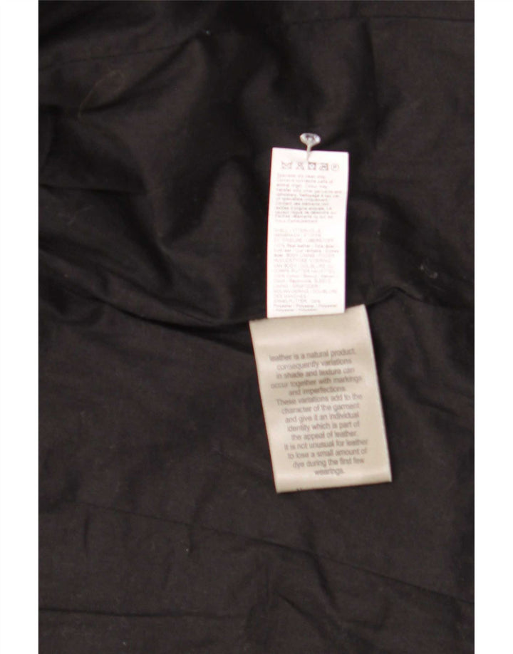 River Island Dame Læder Biker Jacket UK 12 Medium Sort