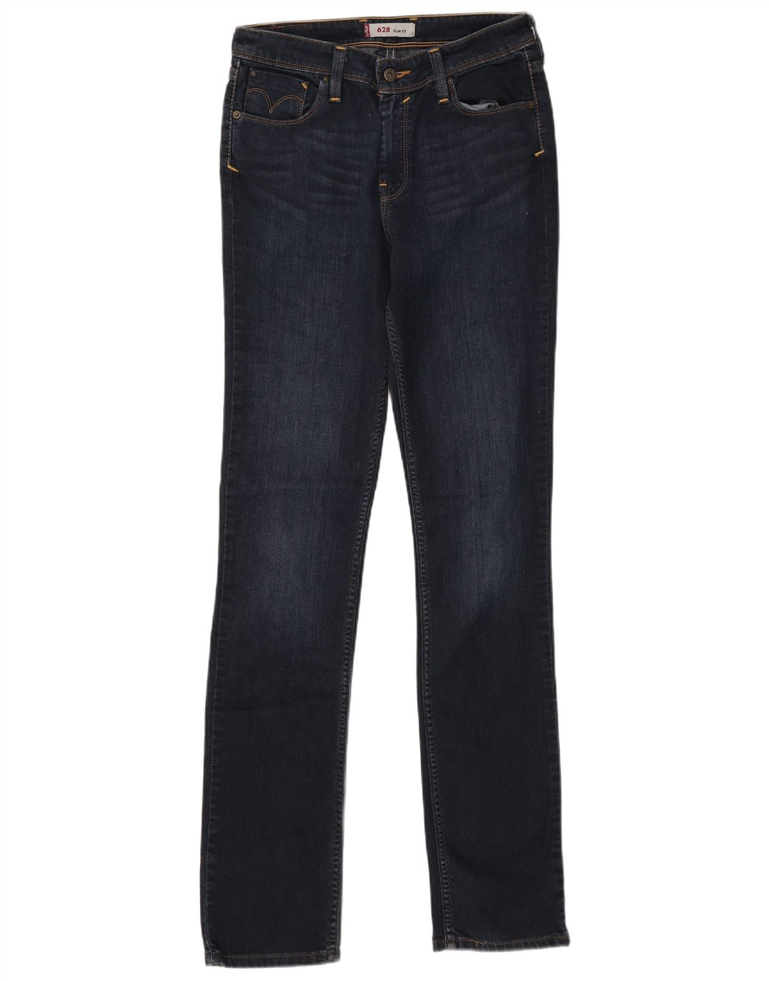LEVI'S Mens 628 Slim Jeans W30 L34 Navy Blue Cotton