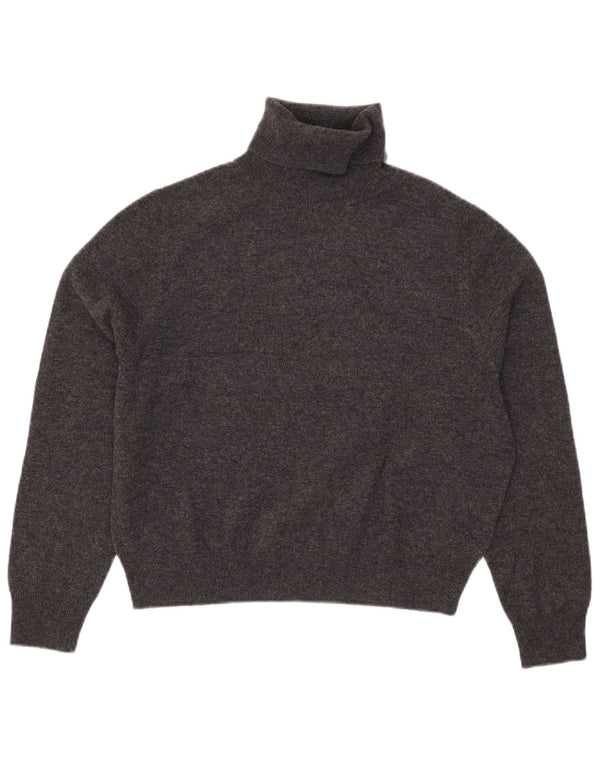Massimo Dutti Damen Crop Rollkragenpullover Pullover UK 10 Small Grau