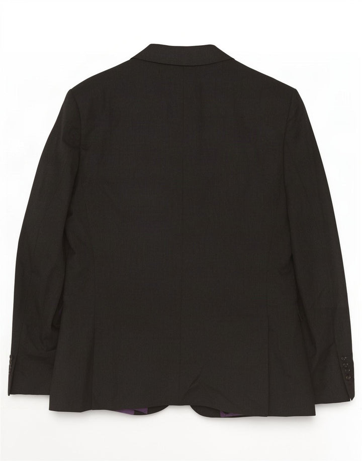 Jaqueta blazer masculina Marks & Spencer longa com 2 botões Reino Unido 42 poliéster cinza grande