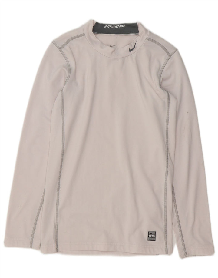 Maglia Nike Dri Fit da bambino a manica lunga 13-14 anni XL poliestere bianco