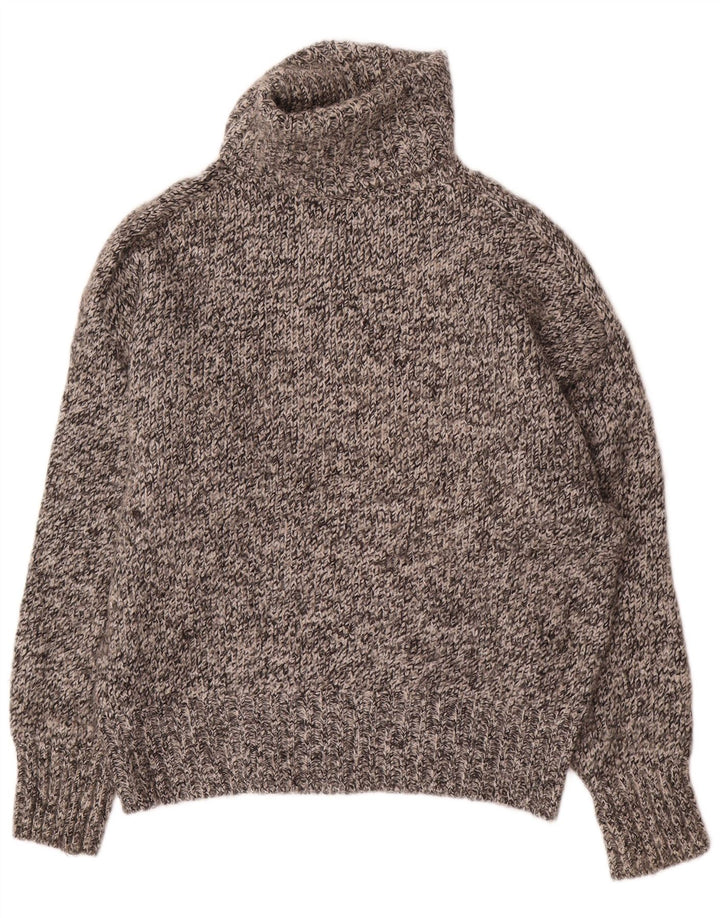Zara Womens Oversized Roll Neck Jumper Sweater UK 10 Small Grey Flecked