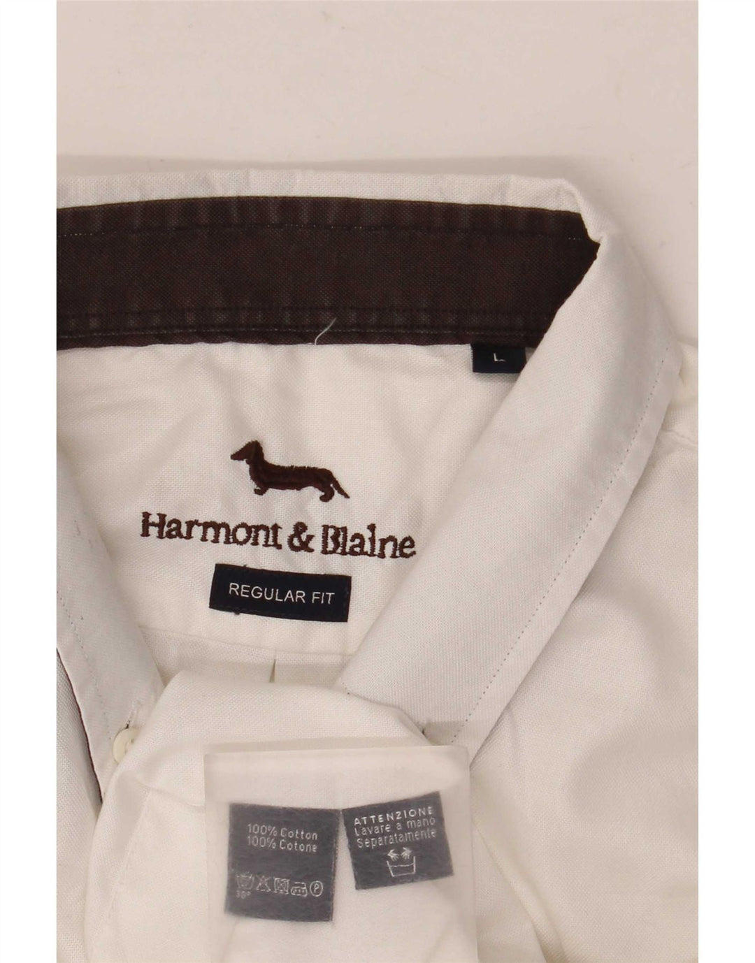 Harmont & Blaine Mens Regular Fit Shirt Large White Cotton