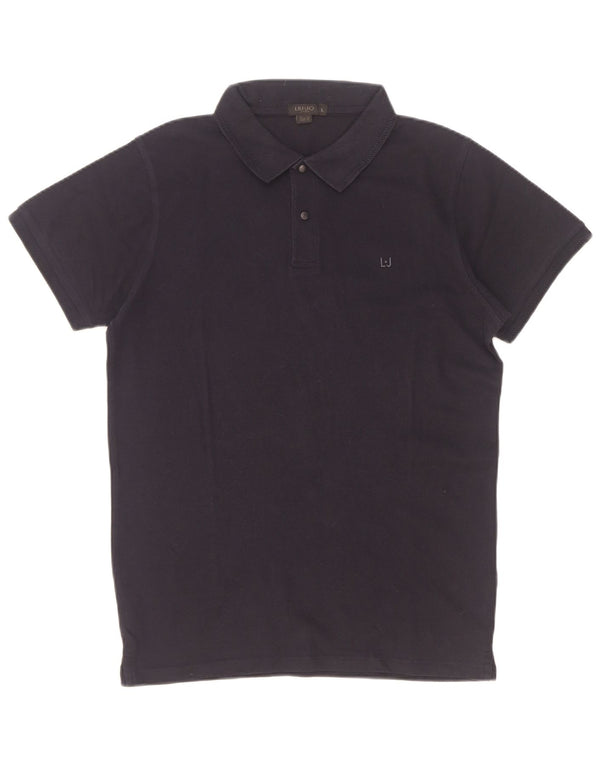 Liu Jo Mens Slim Fit Polo Shirt Large Navy Blue Cotton