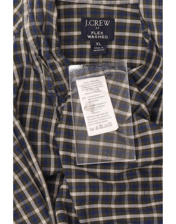 J. CREW Mens Flex Slim Shirt XL Navy Blue Check Cotton Vintage J. Crew and Second-Hand J. Crew from Messina Hembry 