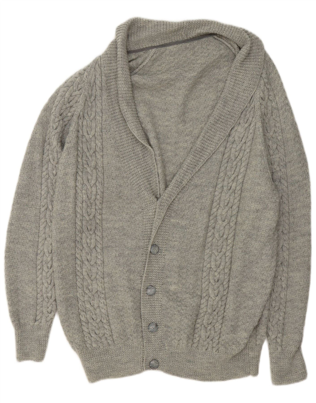 Vintage Mens Cardigan Sweater XL Grey