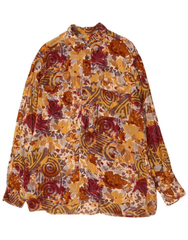 Gloriette Mens Shirt Size 43 Large Multicoloured Geometric Viscose