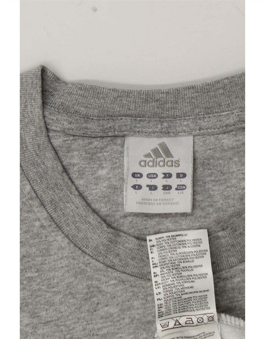 ADIDAS Mens Graphic Sweatshirt Jumper Large Grey Cotton