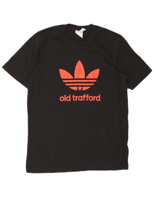 Adidas Uomo Manchester United Graphic T-shirt Top Large Nero in cotone