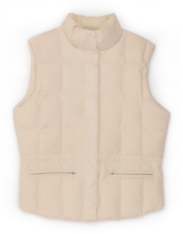 Colete acolchoado feminino Tommy Hilfiger UK 14 grande poliéster branco
