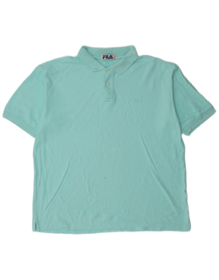 Fila Mens Polo Shirt IT 52 Large Blue Cotton