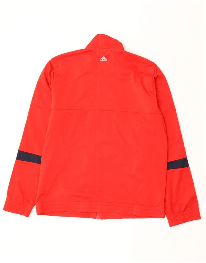 ADIDAS Jungen-Trainingsanzug, Oberteil, Jacke, 13–14 Jahre, rotes Farbblock-Polyester