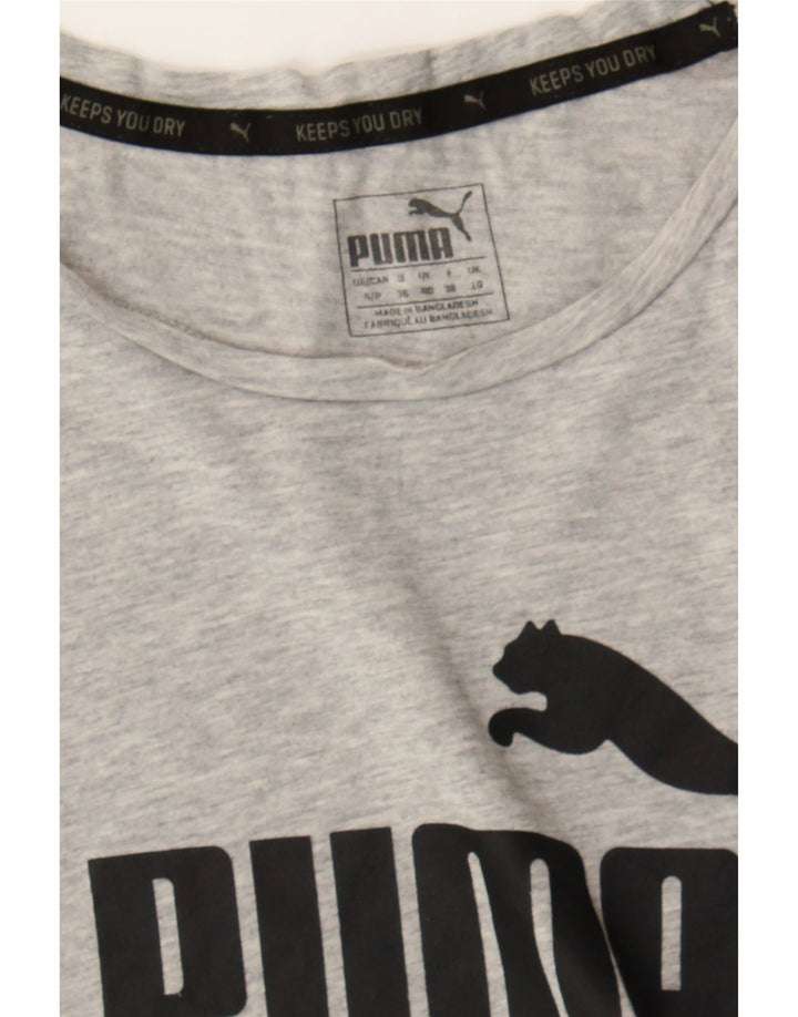 PUMA Womens Graphic T-Shirt Top UK 10 Small Grey Vintage Puma and Second-Hand Puma from Messina Hembry 