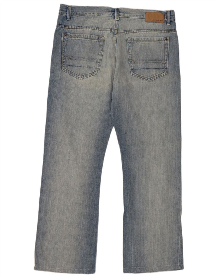 Calvin Klein Mens Straight Jeans W34 L30 Blue Cotton