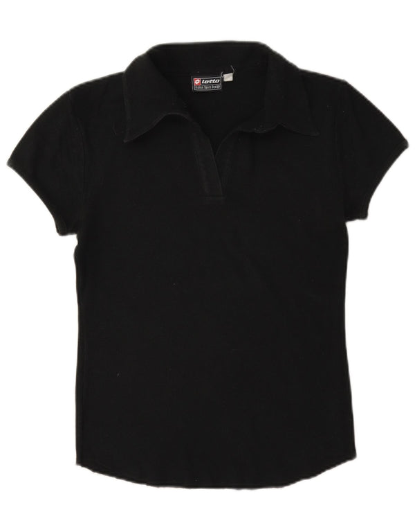 Lotto Dame Polo Shirt UK 10 Small Black Bomuld
