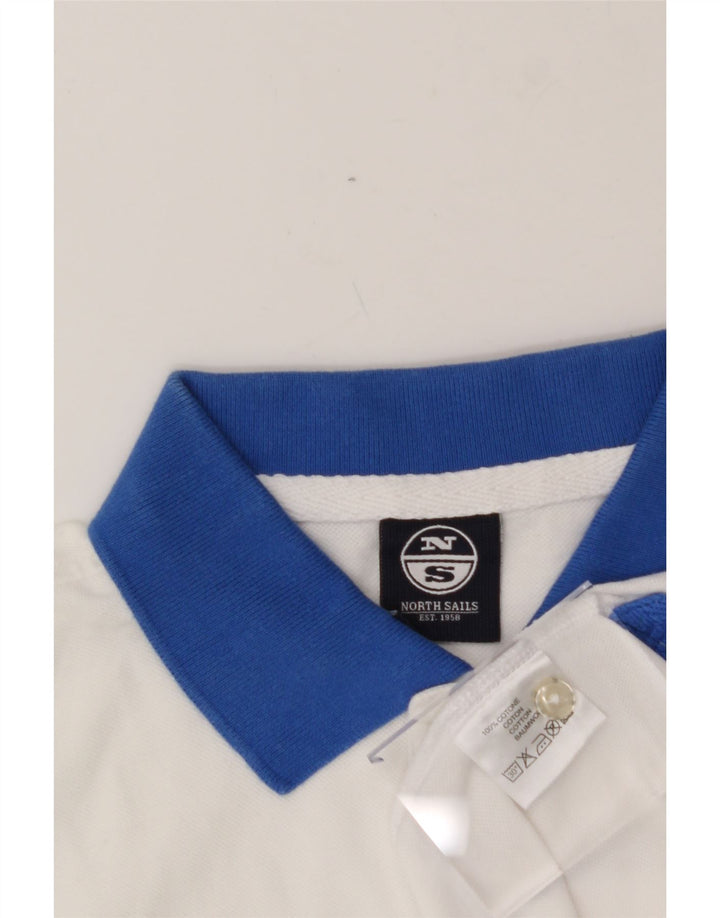 NORTH SAILS Mens Polo Shirt Small White Colourblock Cotton Vintage North Sails and Second-Hand North Sails from Messina Hembry 