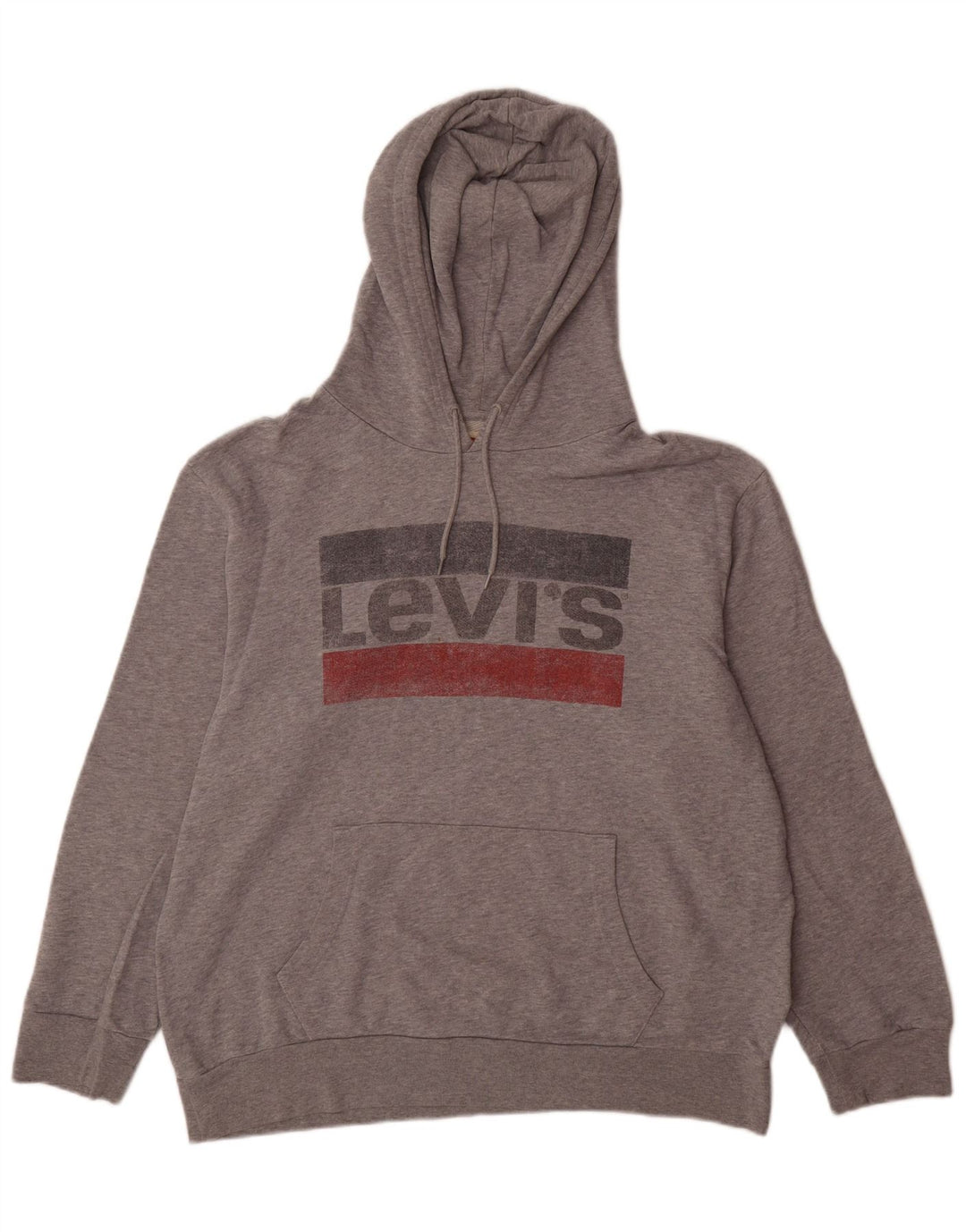 Levi's Mens Graphic Hoodie Jumper XL Grey Cotton