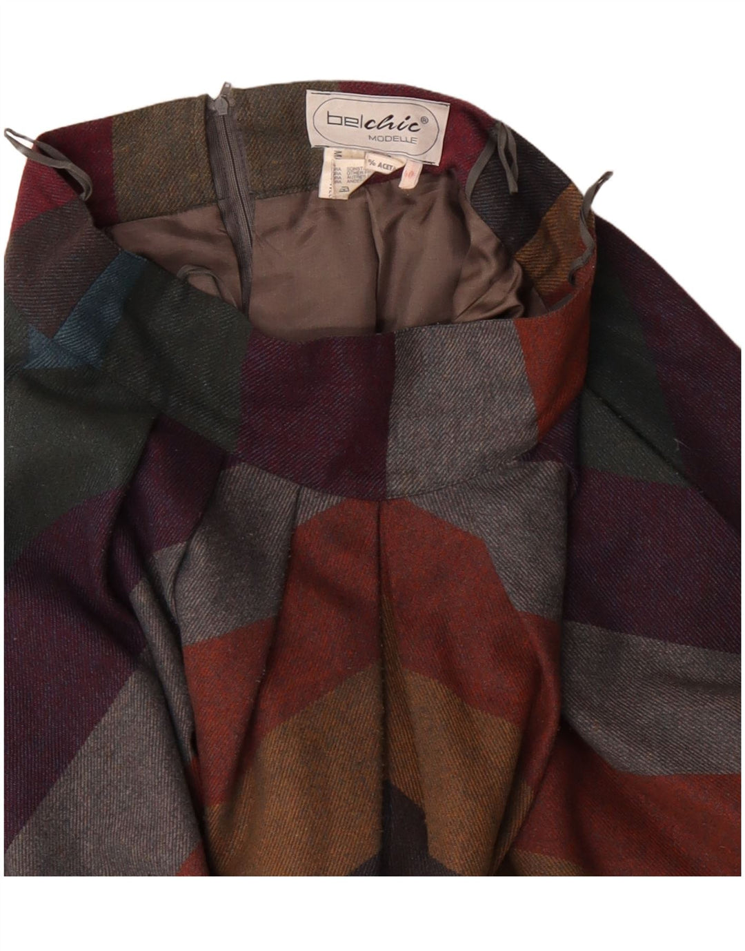 Gonna a trapezio da donna VINTAGE EU 40 media W30 a righe multicolori