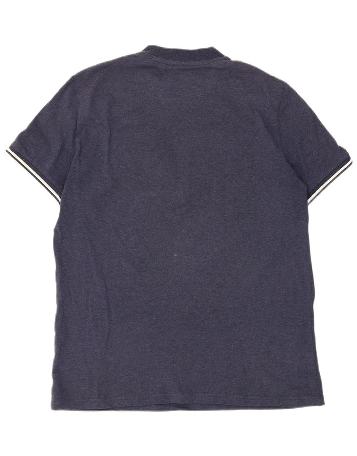 Maglietta Fred Perry da uomo con zip e collo, media, a righe blu navy