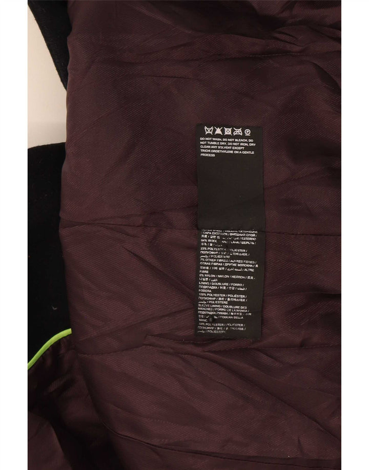 Cappotto doppiopetto militare da donna Superdry UK 10 piccolo in lana nera
