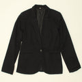 MOSSIMO Womens 1 Button Blazer Jacket UK 10 Small Black Cotton Vintage Mossimo and Second-Hand Mossimo from Messina Hembry 
