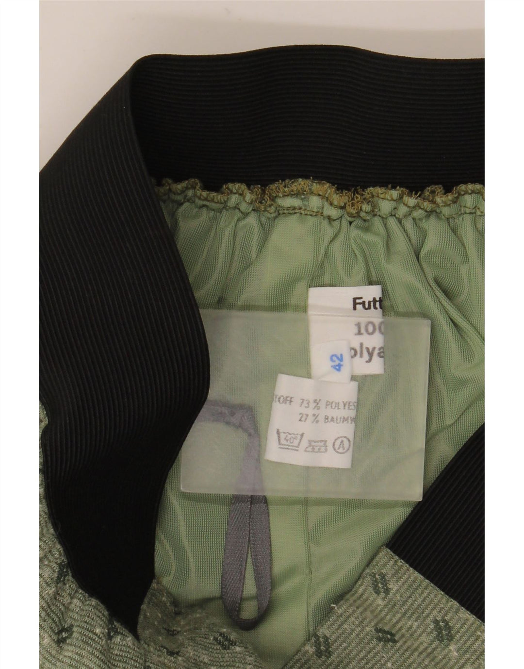 Gonna longuette da donna vintage IT 42 media W30 poliestere maculato verde