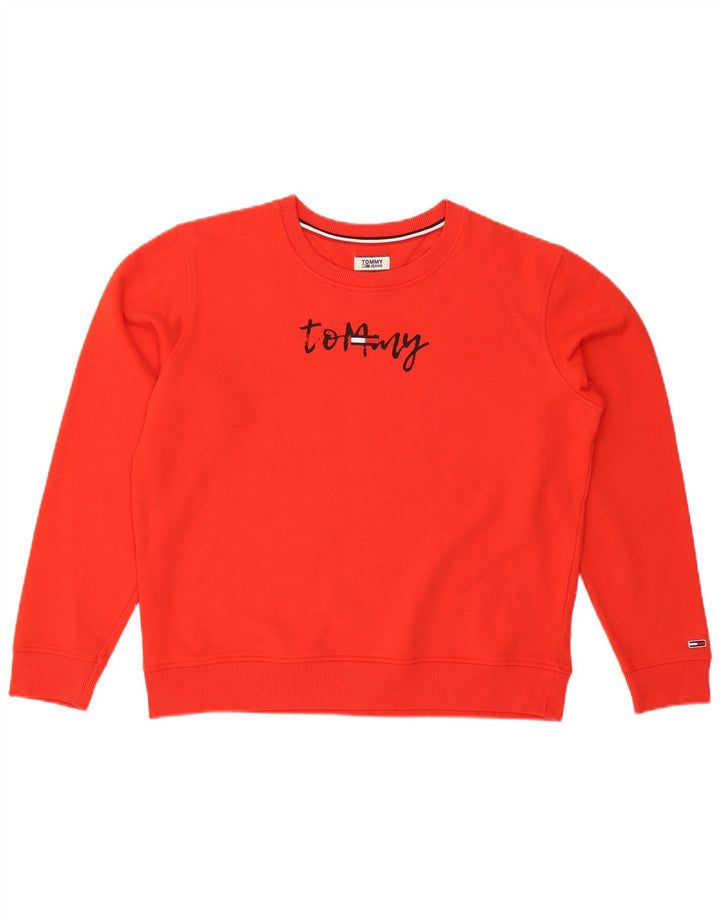 Tommy Hilfiger Mens Graphic Sweatshirt Jumper XL Red Cotton